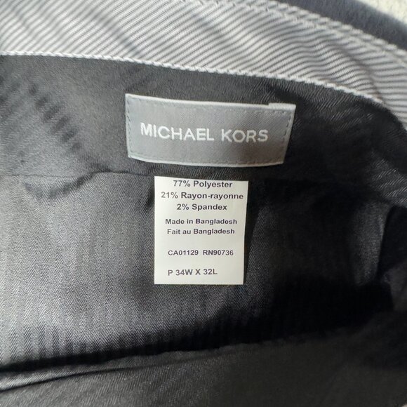 Michael Kors Men's Dress Pants 34X32 Charcoal Flat Front Straight Stretch NWT - Picture 10 of 11